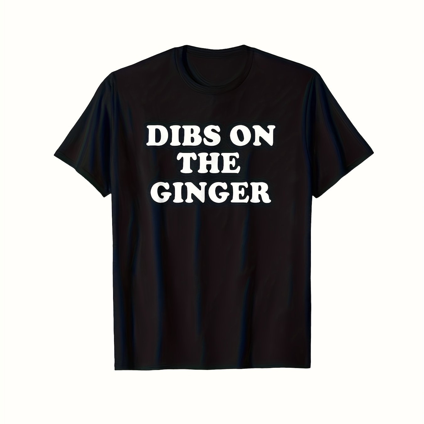TEMU Men's Funny " On The Ginger" Slogan T-shirt - Heavyweight 100 Neck Retro Tee With Black & White Print, Casual Short Sleeve Top Suitable For Gym,
