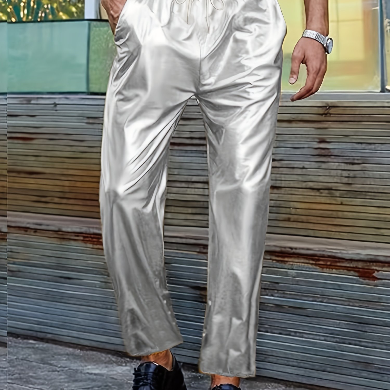 TEMU Halloween Costume Men's Stage Performance Nightclub Party Bright-colored Trousers