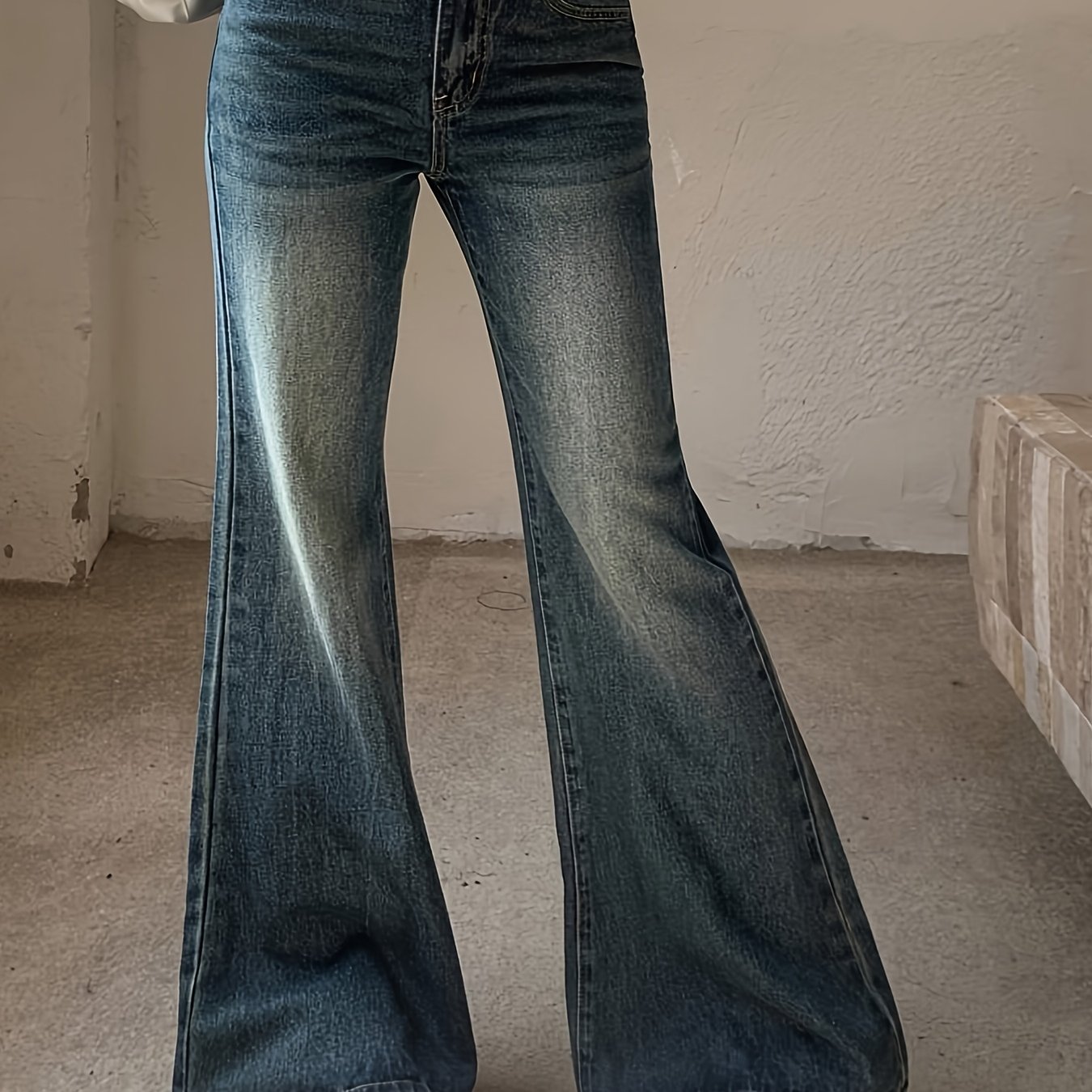 Image of High-waist Flared Jeans, Women's Spring/autumn Extended Trousers, Tall Women's Hoof Pants, Narrow Straight Long Pants