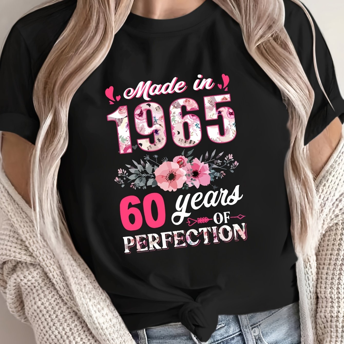 TEMU T-shirt con Stampa , Maglia Casual a Maniche Corte con , Abbigliamento Donna