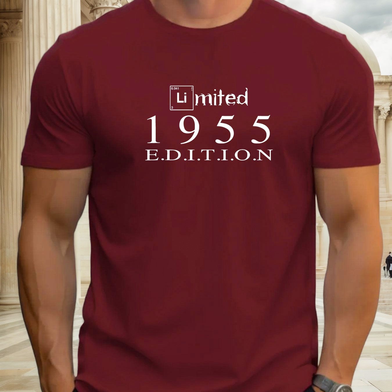 TEMU Men's 1955 Patterned Summer Casual Short-sleeve T-shirt