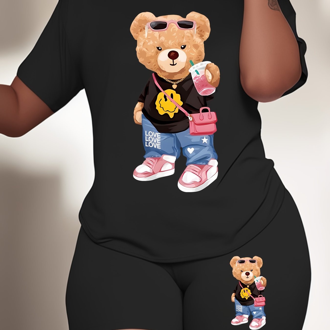 TEMU 0802 Dd B112 Short Sleeve Shorts Set