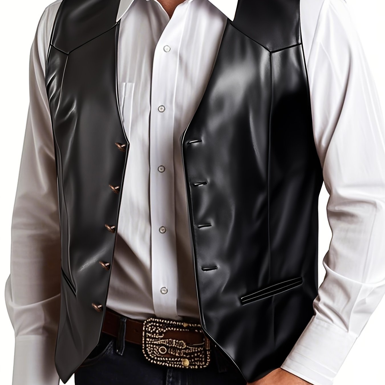 Pu Leather Single Vest