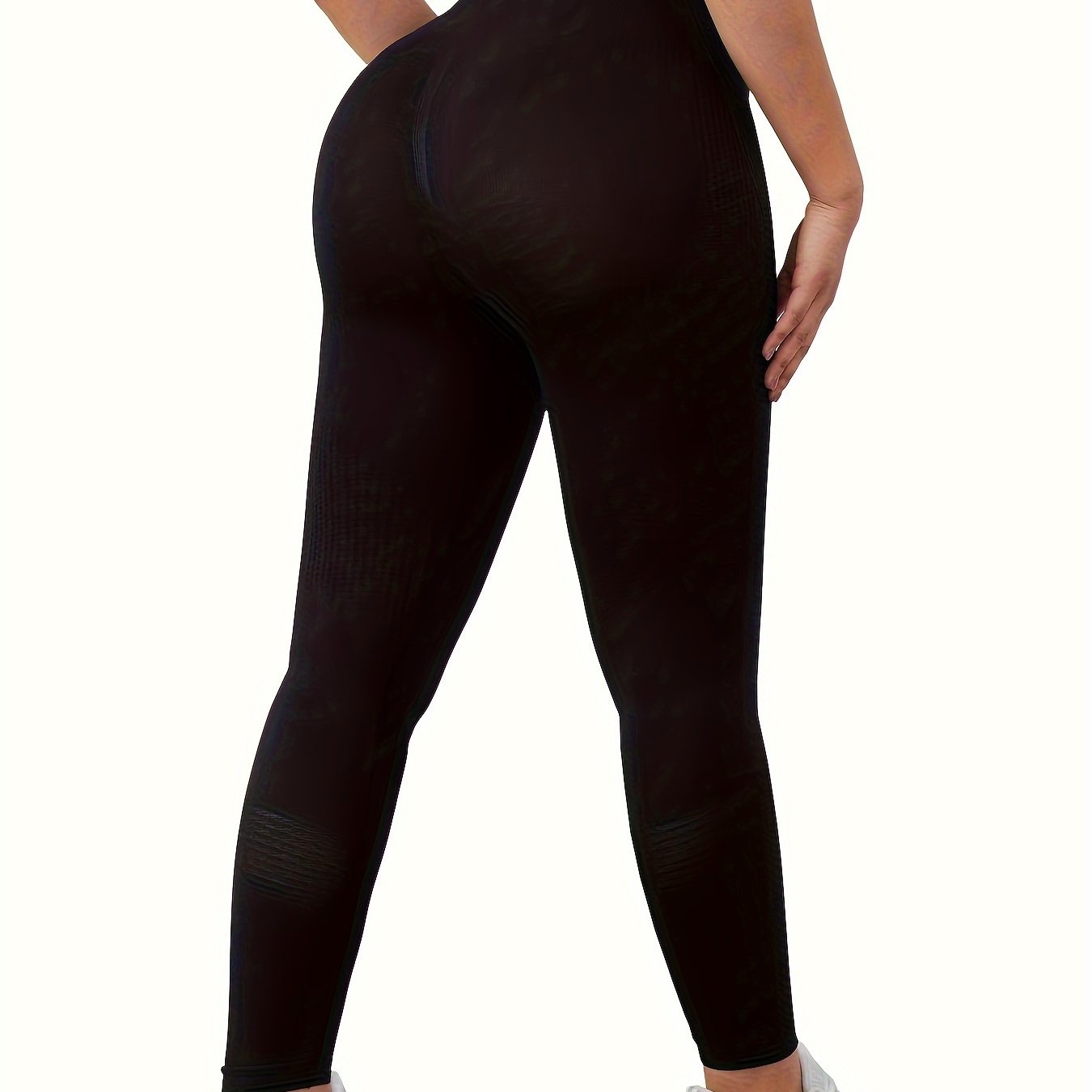 Solid High Waist Tummy Control Fitness Yoga Pants Quick Dry - Temu