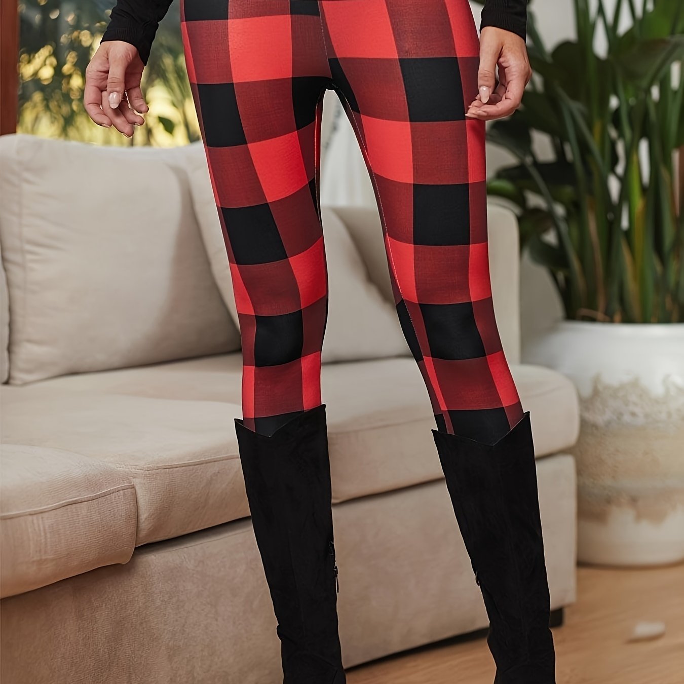 buffalo check leggings