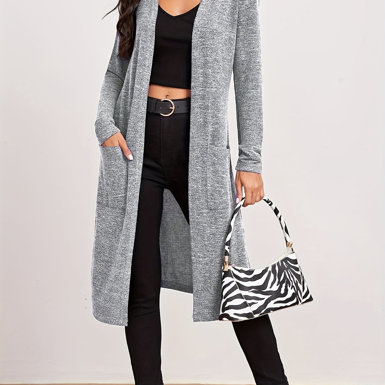 E-shop Neue, stylische und elegante Damen-Freizeitjacke in Unifarben für Herbst und Winter mit großen
