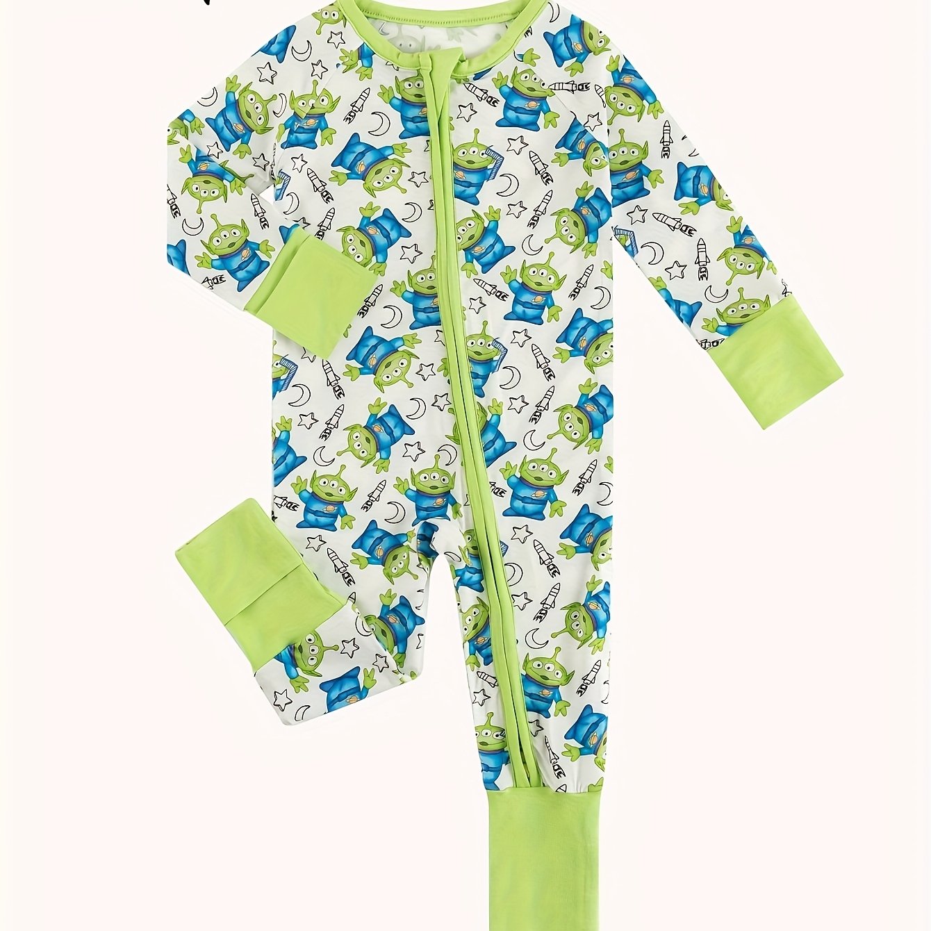 TEMU Toy Story Print Baby Romper, Zipper Closure Baby Clothes, Bamboo Fiber Fabric, Baby Clothes, Boy Baby Clothes, Thanksgiving Day, Halloween, ,