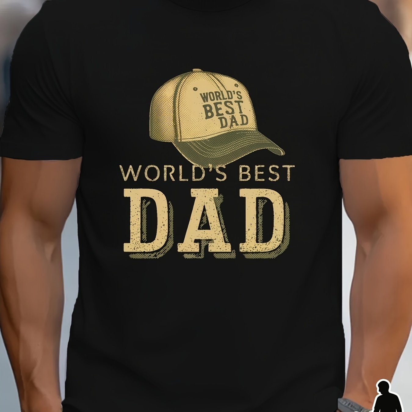 TEMU Father's Day Gift For Dad Hat Graphic T Shirt For Dad For Daddy Papa Father's Day Present Funny Christmas Shirts Men's Graphic T Shirts Black T