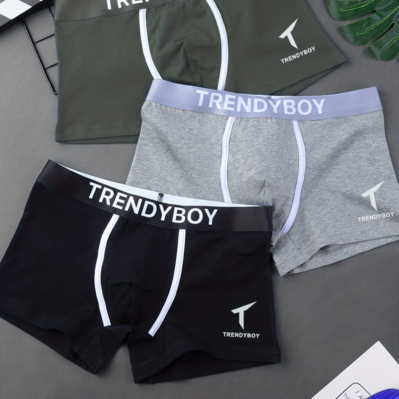 TEMU 3pcs Set Of Breathable Soft Men's Boxer Shorts, Men's Athletic Style Shorts, Elastic And Comfortable, Men's Underwear