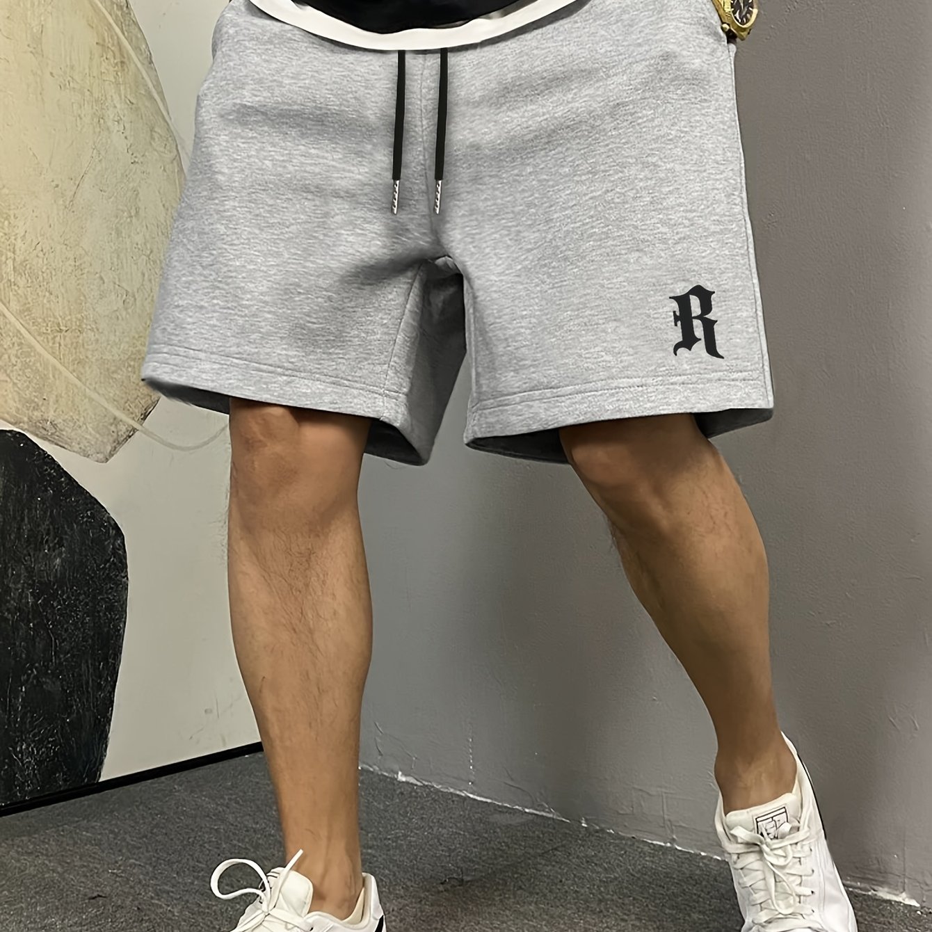 TEMU Shorts Men's Summer Casual Sports Sweatpants Knitted Five-point Pants Summer