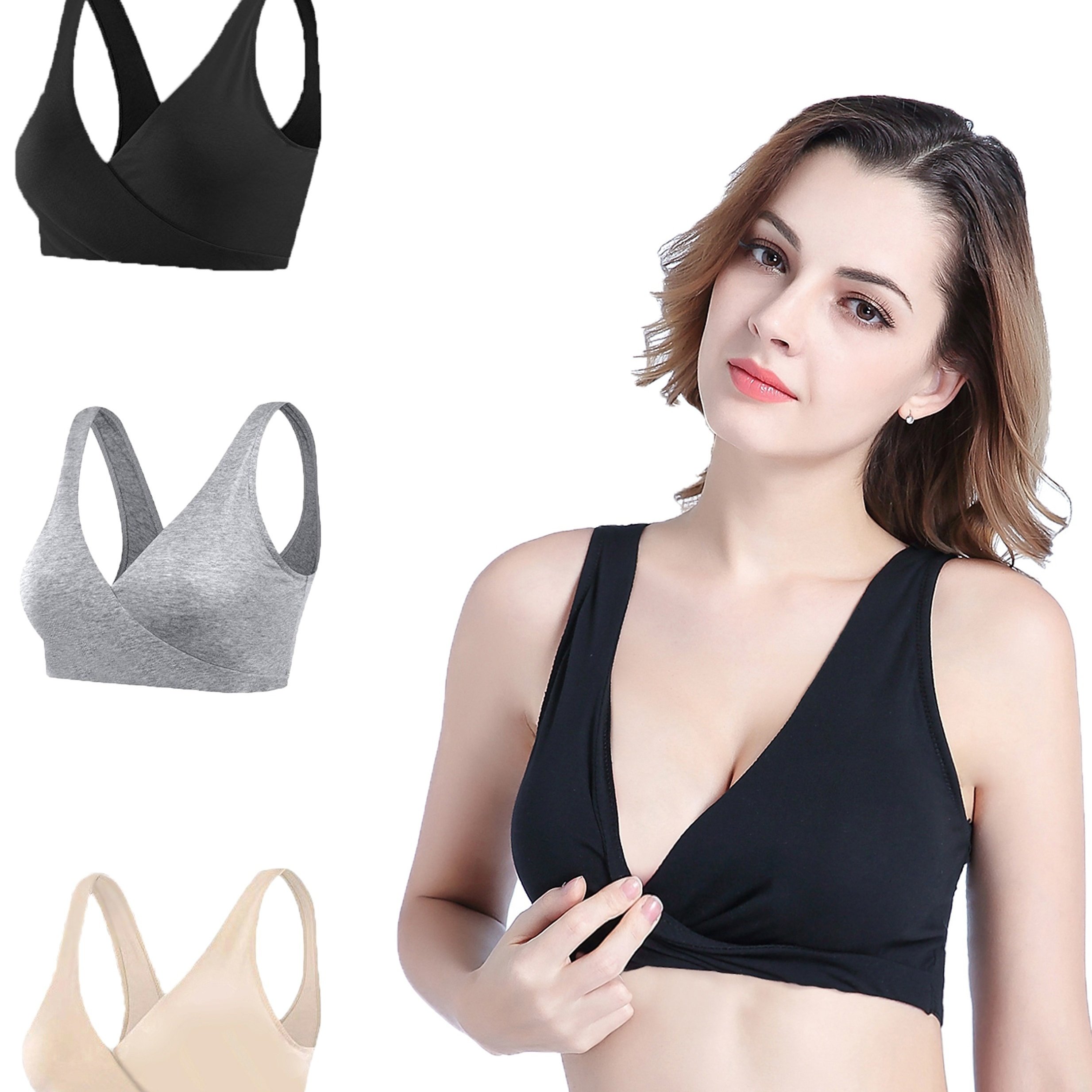 Maternity Nursing Bra Breastfeeding Gathered Pregnancy Clothes Cotton  Underwear Women Thin Front Open Cup Bras Breast Feeding Y0925