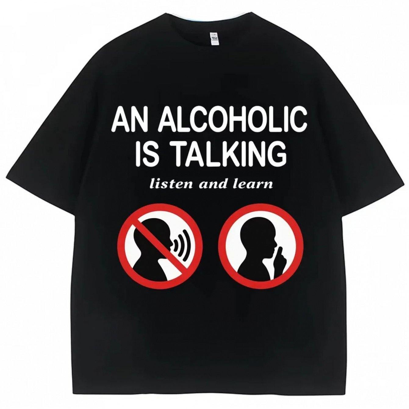 TEMU Funny Meme T-runkard Listen And Learn Humorous Meme Men's Fashion Casual Summer Streetwear Aesthetic Apparel