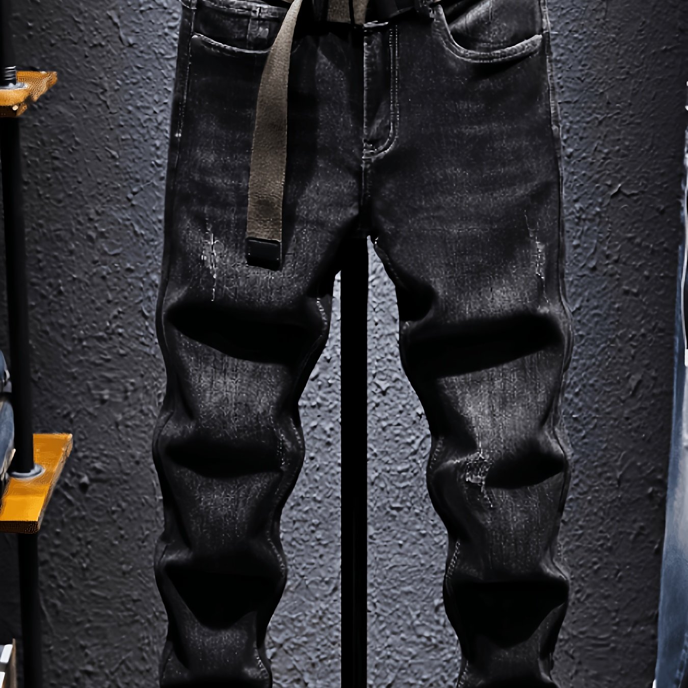 Image of 's Jeans, Men's Autumn And Winter High-end Slim-fit Small-leg Men's Pants, Casual Black Trousers For Men