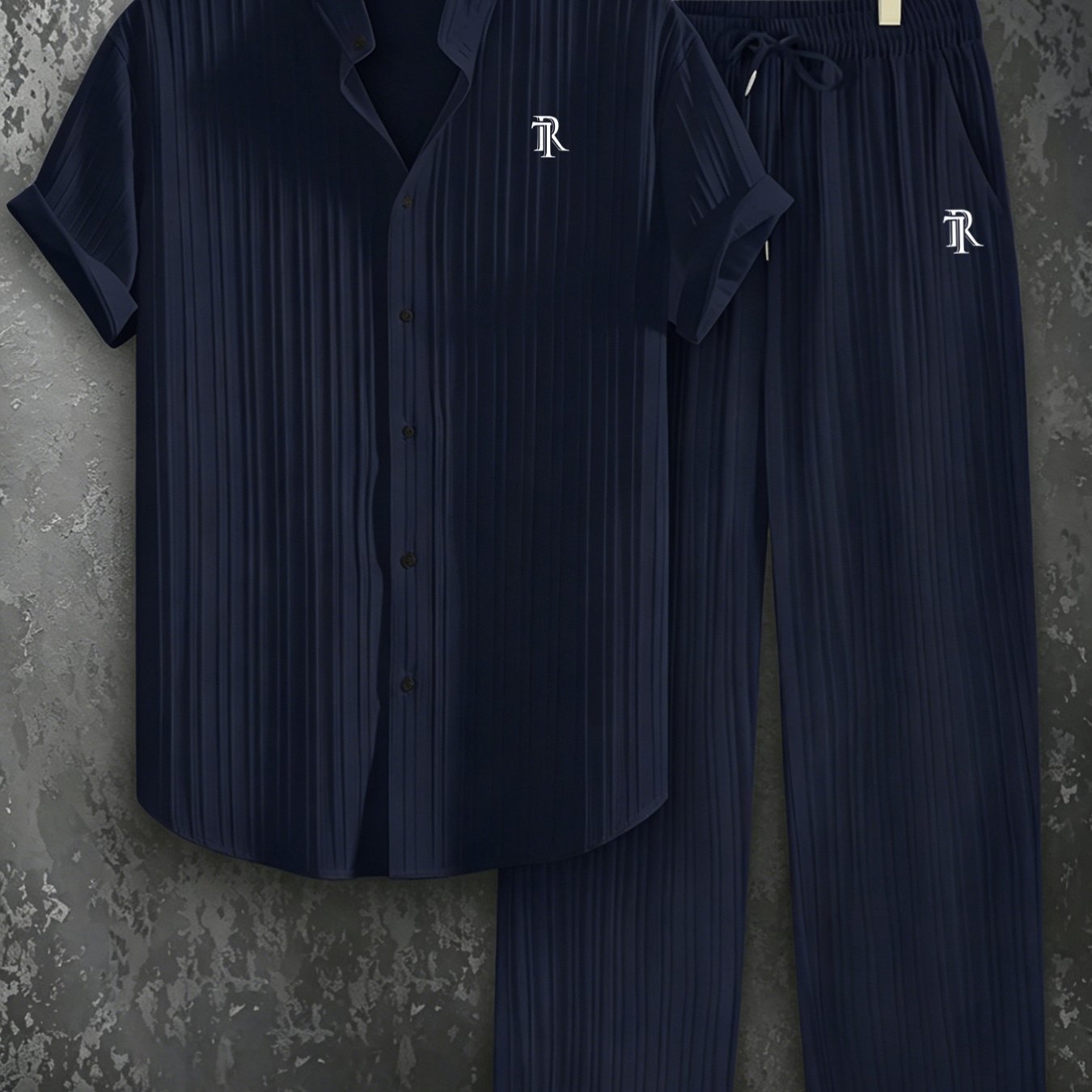 TEMU Chic Français ensemble imprimé d'été pour homme, mélangeant vintage Y2K avec des amusants d'anime et de mèmes. un logo élégant avec lettre et un