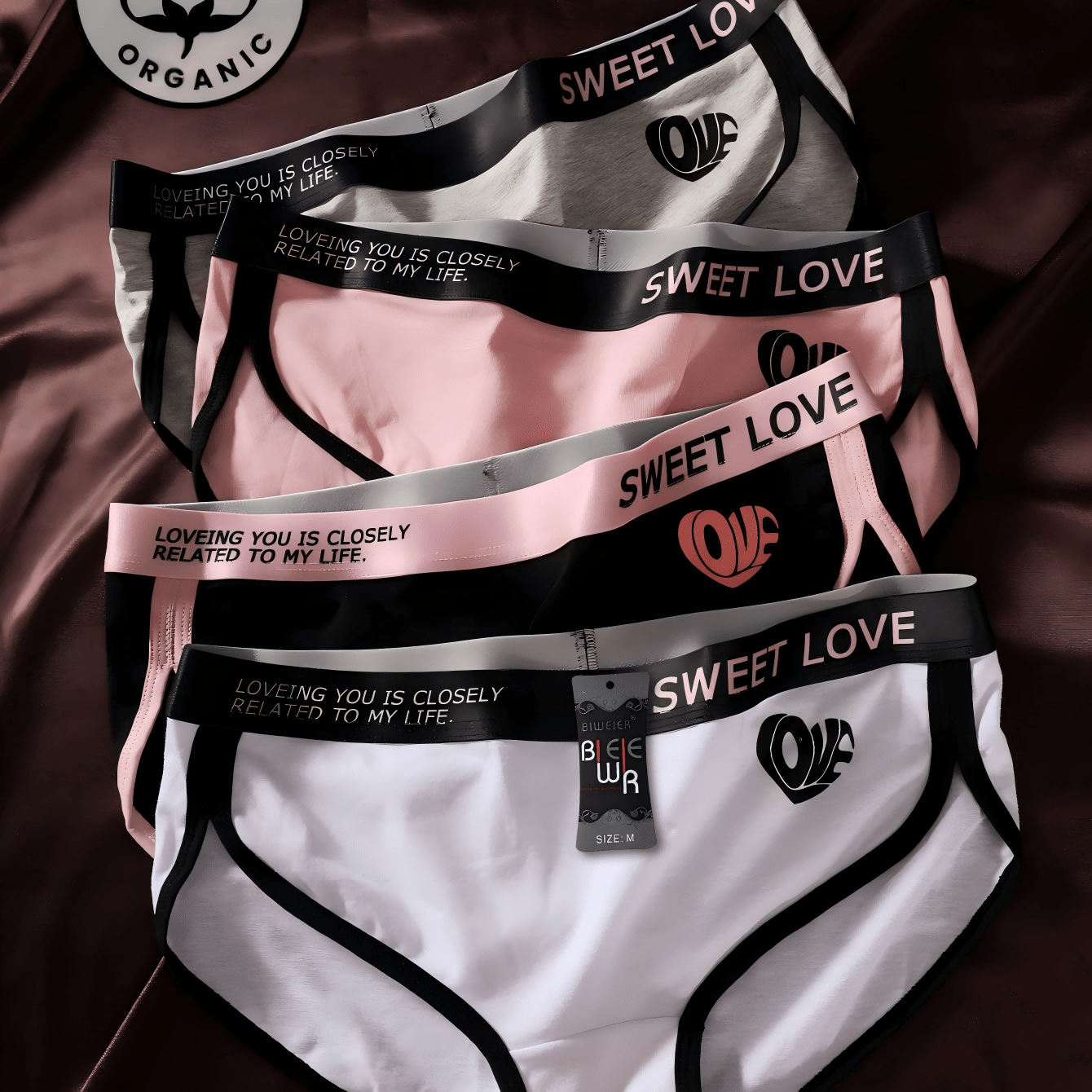 Image of 4pcs Biweier Women's Briefs, Fashionable And Colorful Combination Set, Comfortable Underwear, Soft And Skin-friendly, Suitable For Home And Commuting, Ladies' Gift