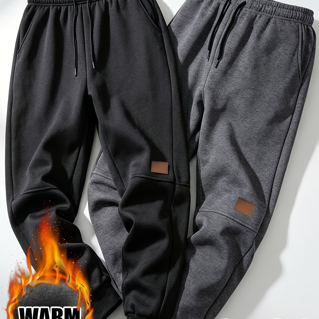 TEMU 2pcs Unisex Fashionable Sports Jogger Sweatpants With Comfortable Fabric, Dual Side Pockets, And Elastic Drawstring Waist. Winter Wear, Daily