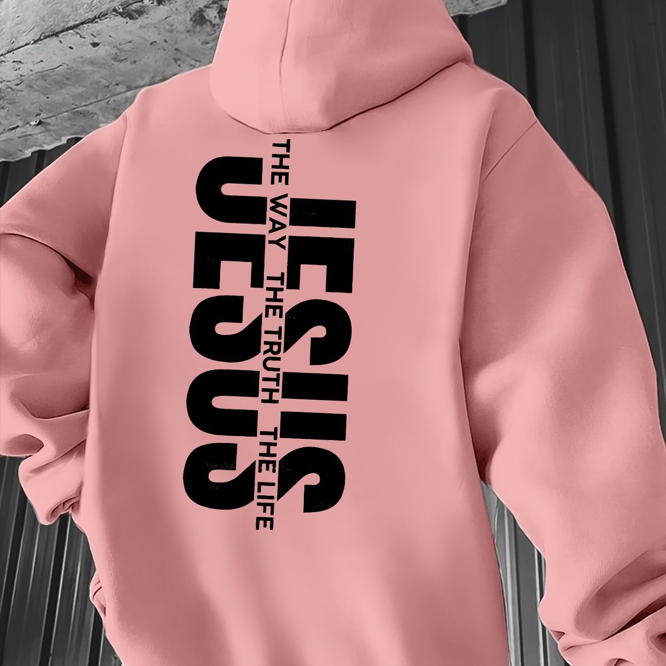 TEMU Sweat à capuche décontracté pour homme avec imprimé de motif de texte tendance