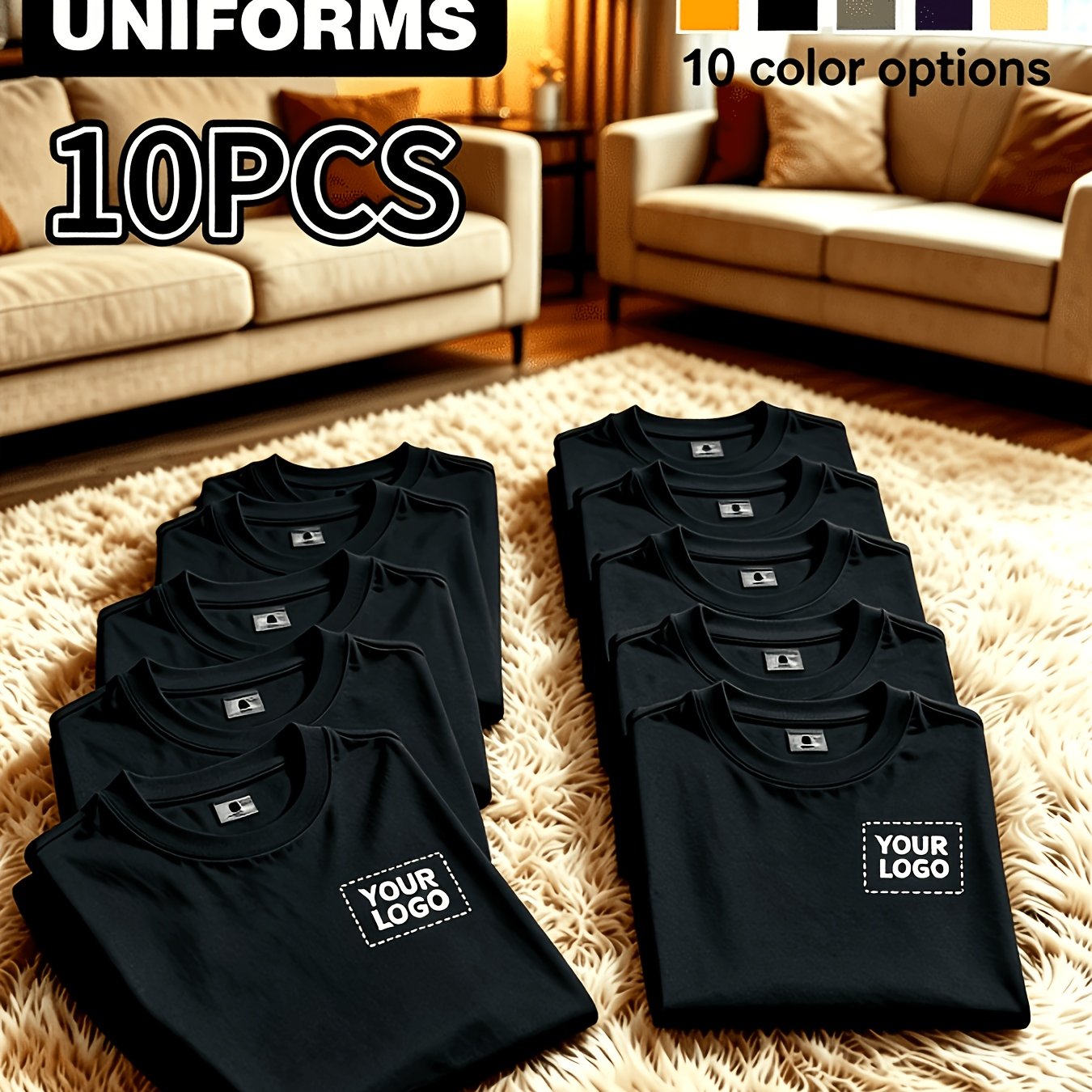 TEMU Custom Men's T-shirt 10pcs Set, Your Photo/family/lover/pet/best Friend, Holiday Gift, Anniversary Present, Company Team Building Uniform, Music