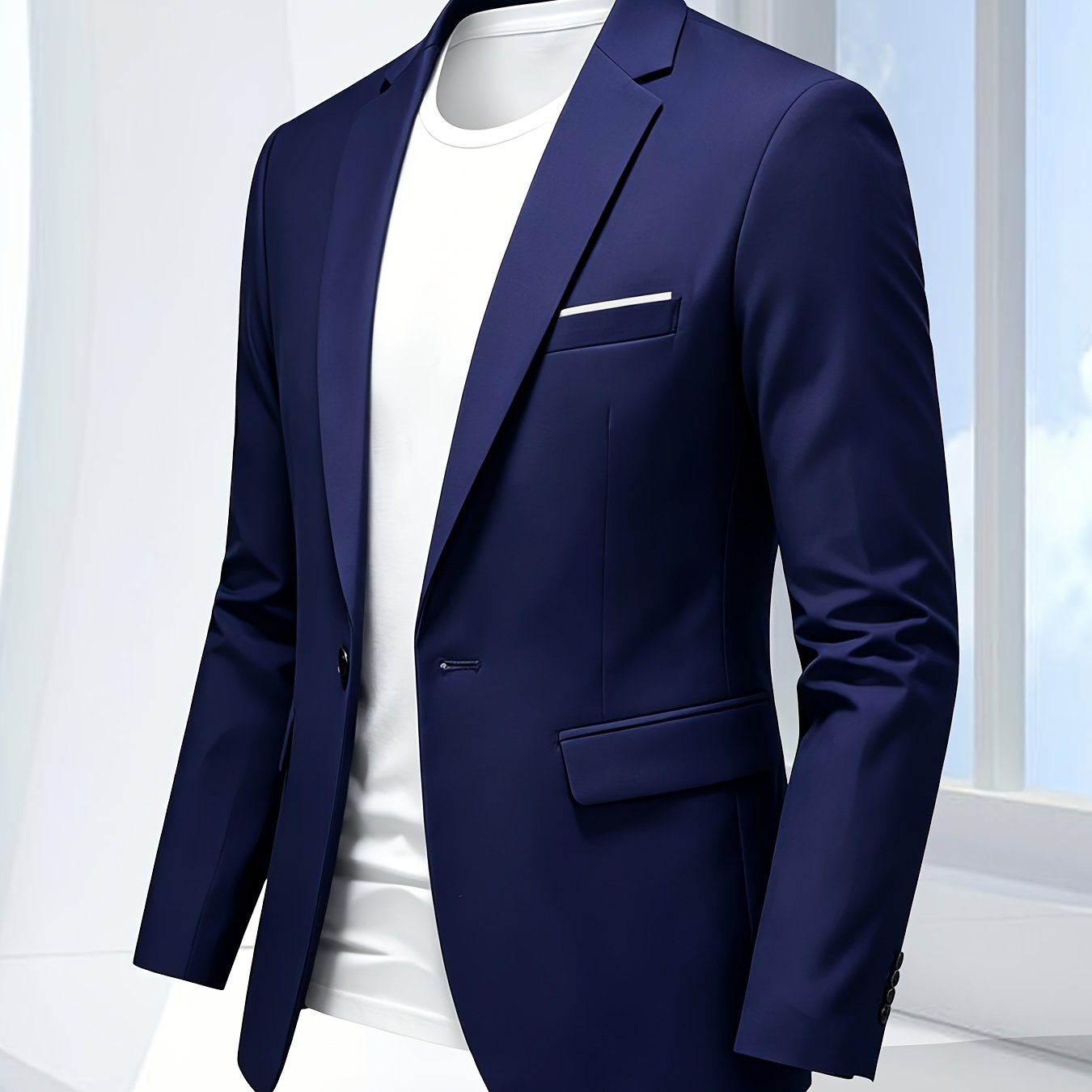 TEMU Single Piece Spring And Autumn 's Slim Fit Lightweight Suit Jacket, Solid Color Classic And Durable Business Casual Jacket, Multi Color Options