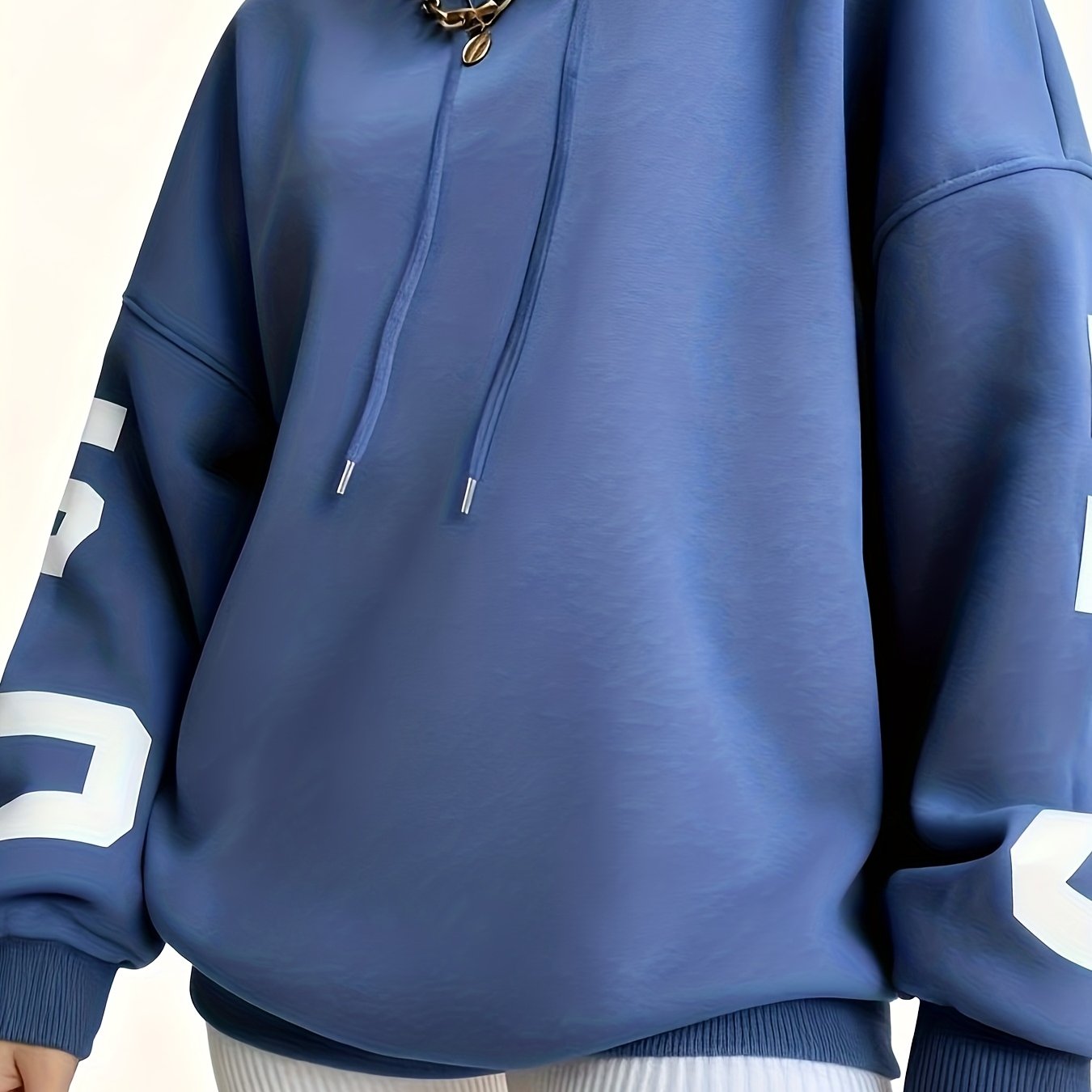 Plus Size - Women's Plus Size English Printed Hoodie