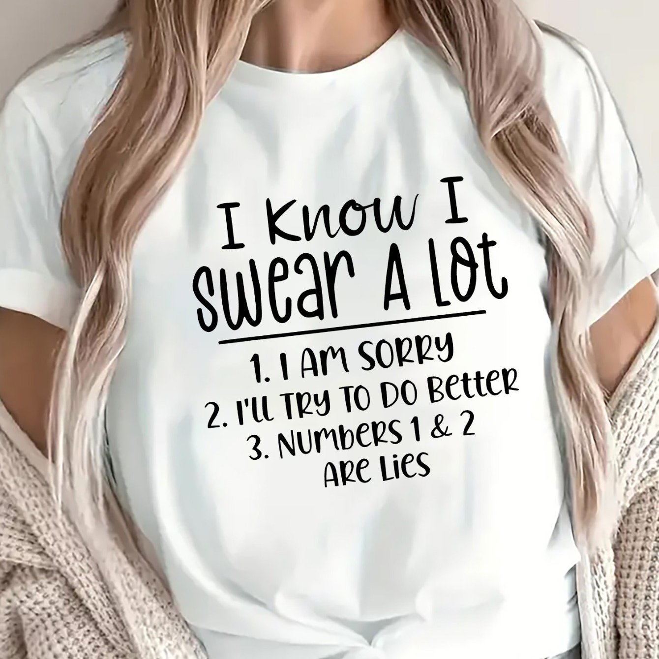 TEMU Short Sleeve T-shirt With Funny Slogan I Lightweight, Durable, Perfect For Casual Wear At Home, Cafe, Or Outdoor Activities Print On Fabric