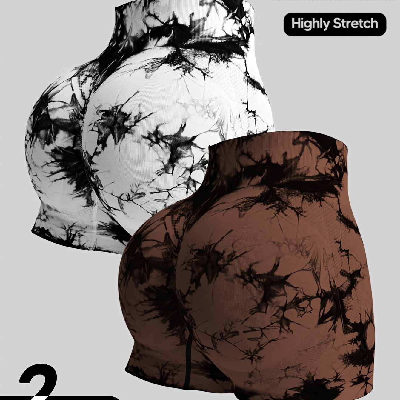 TEMU 2pcs Dye-dyed Three-quarter Athletic Shorts