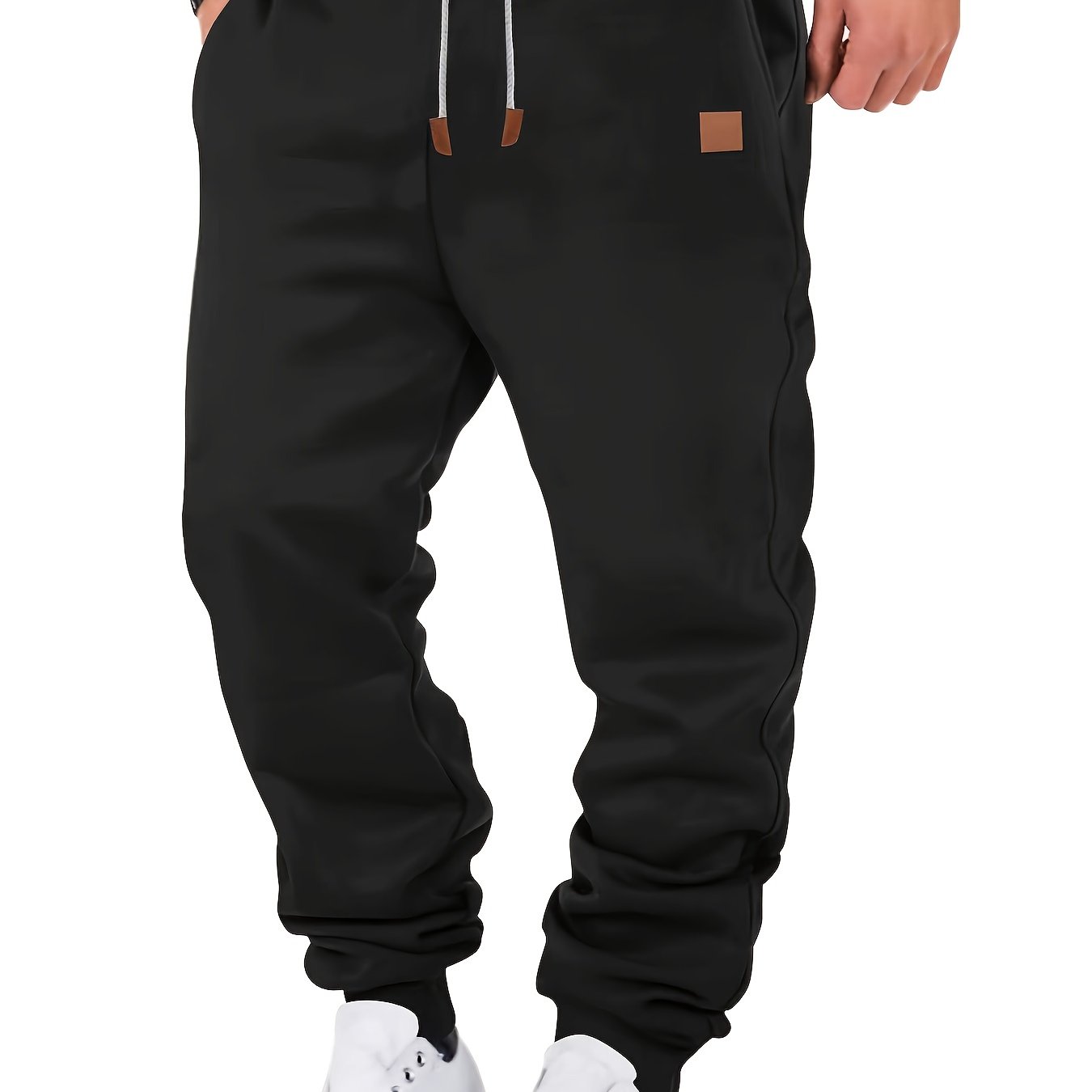 TEMU Autumn/winter Men's Trendy Fashion Casual Pants, Outdoor Leisure Work Running Training Drawstring Waist Side Pockets Convenient Stylish Cargo