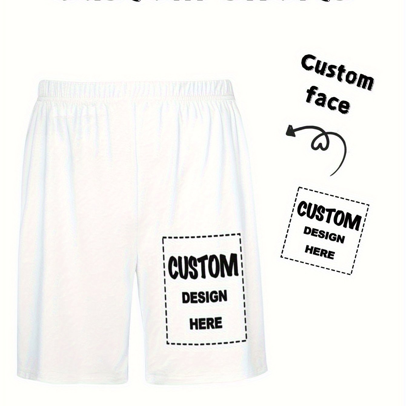 TEMU [Personalizzato] Pantaloncini Pigiama Personalizzati Fai da Te con Ritratto Fotografico, Pantaloncini da Elasticizzati e , Pantaloncini Sportivi