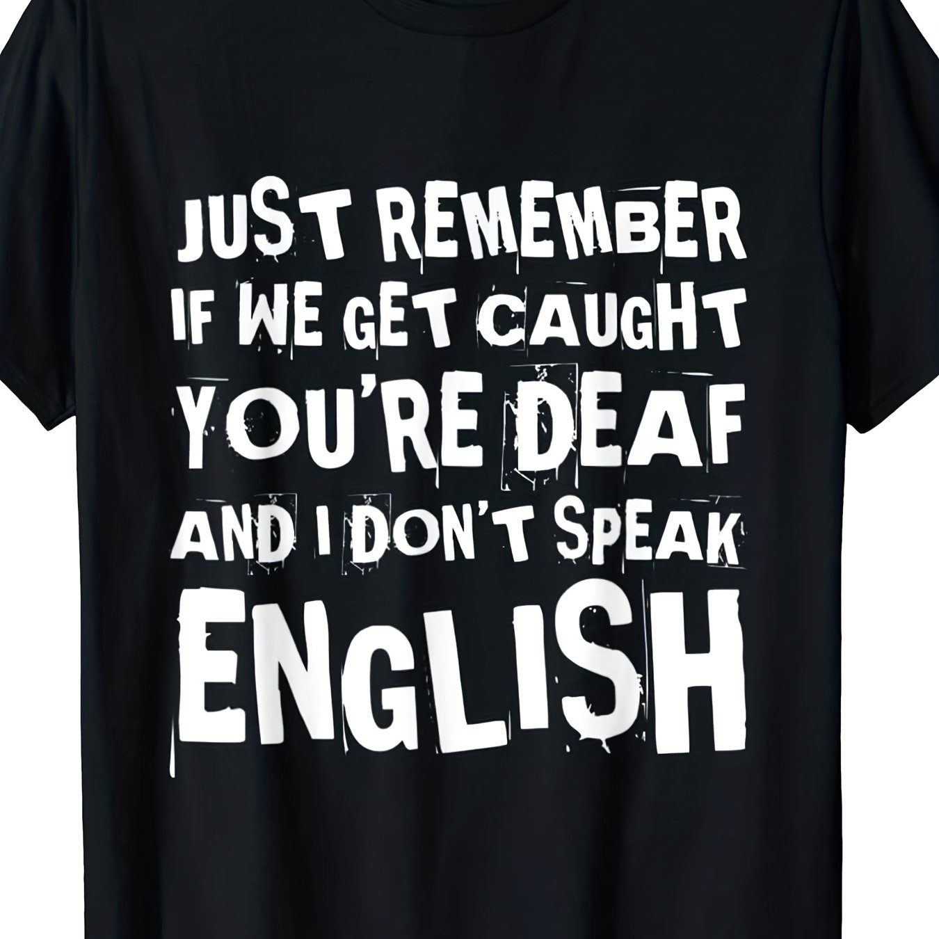 TEMU T-shirt humoristique pour frères et sœurs "On surprend, tu es , ne pas anglais"_1-Mode saisonnière, design rétro, coupe confortable, manches