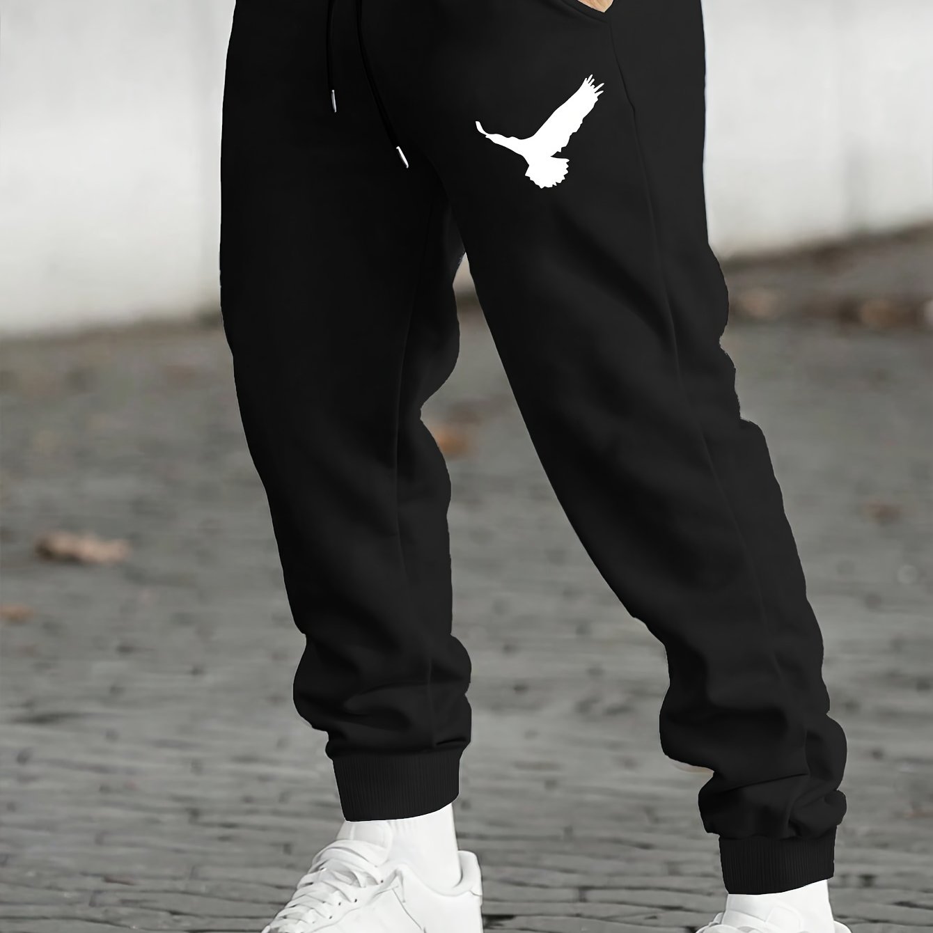TEMU Flying Eagle Print Men's Casual Sweatpants, Comfortable Autumn/winter Sweatpants, Winter Casual Outdoor Joggers