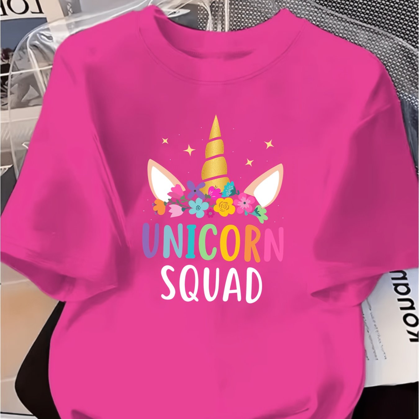 TEMU Plus Size Letter Print T-shirt, Short Sleeve Crew Neck Casual Top For Summer And Spring, Women's Plus Size Clothing