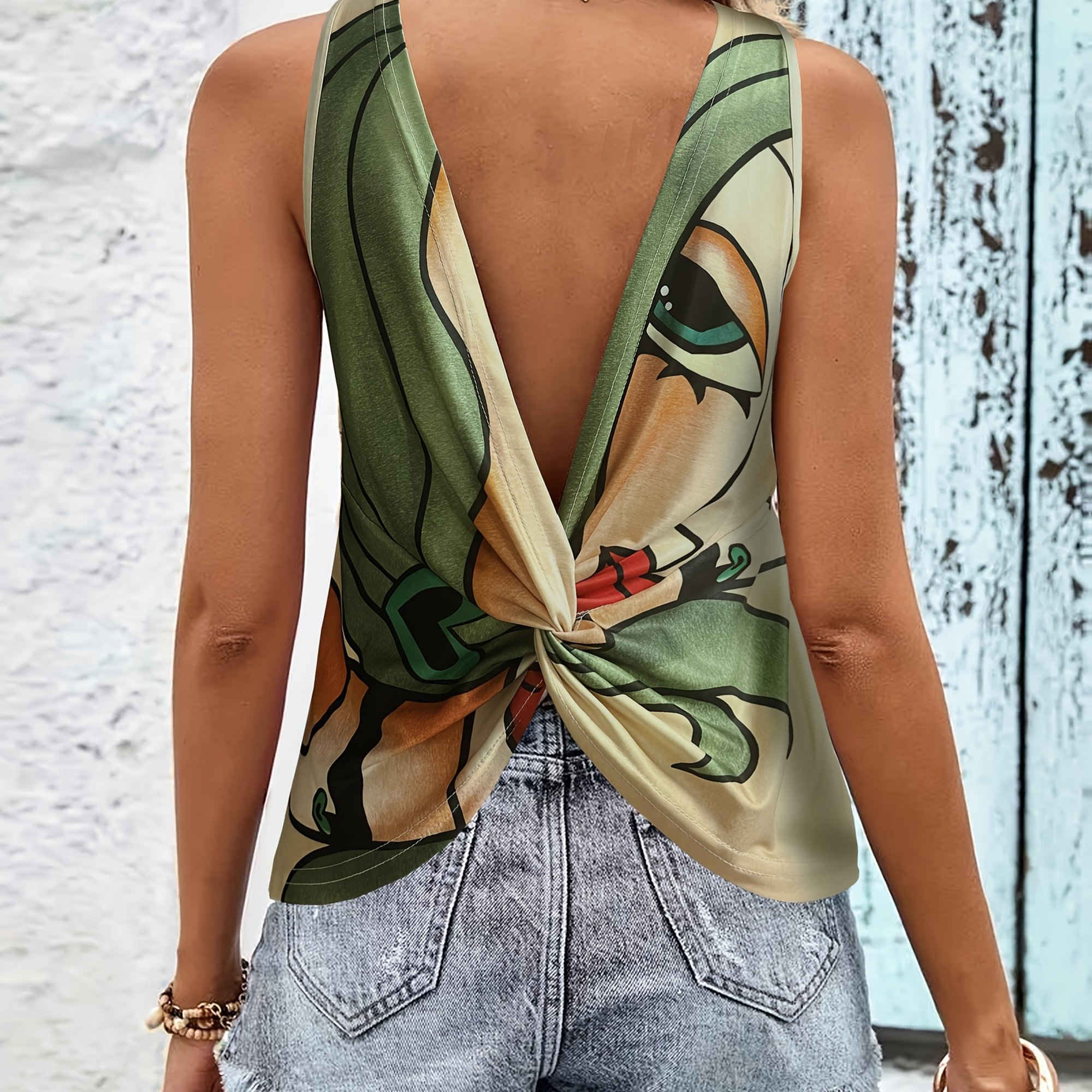 Spring-summer Abstract Cross- Women's Tank Top