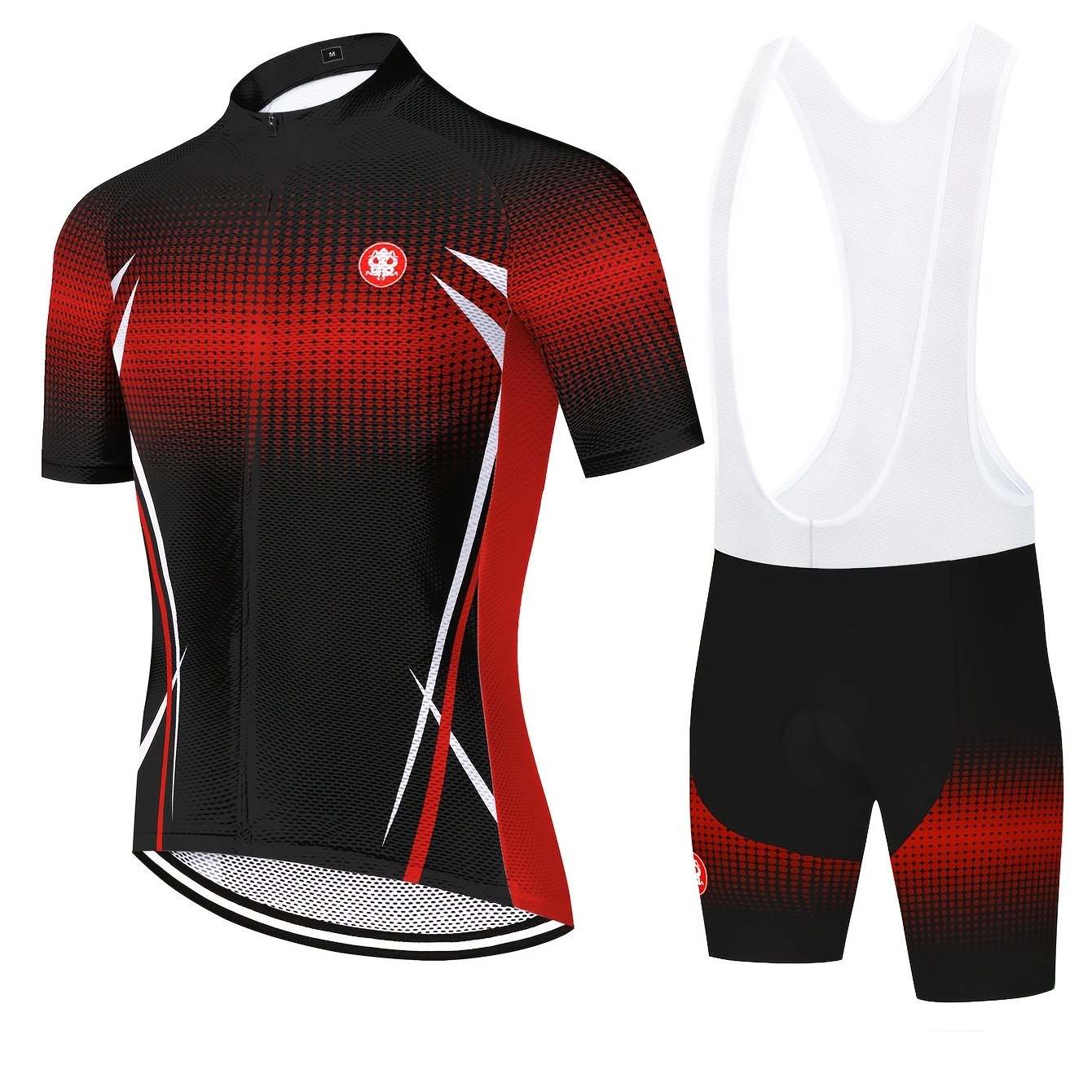 Image of Octopus Jacquard Fabric Dot Print Breathable Cycling Jersey With 3 Rear Pockets Quick-dry Tight Cycling Shorts Spandex Bib Shorts With 20d Chamois