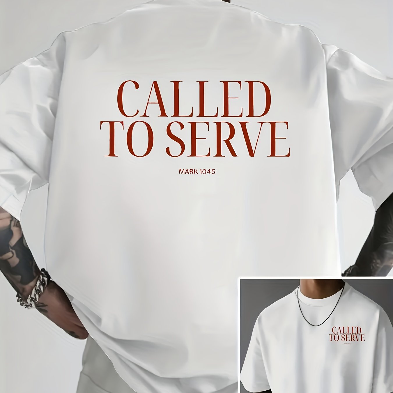TEMU Men's Trendy Heat Transfer T-shirt, Suitable For Home Casual Wear Or Activities, Stylish Top For Men