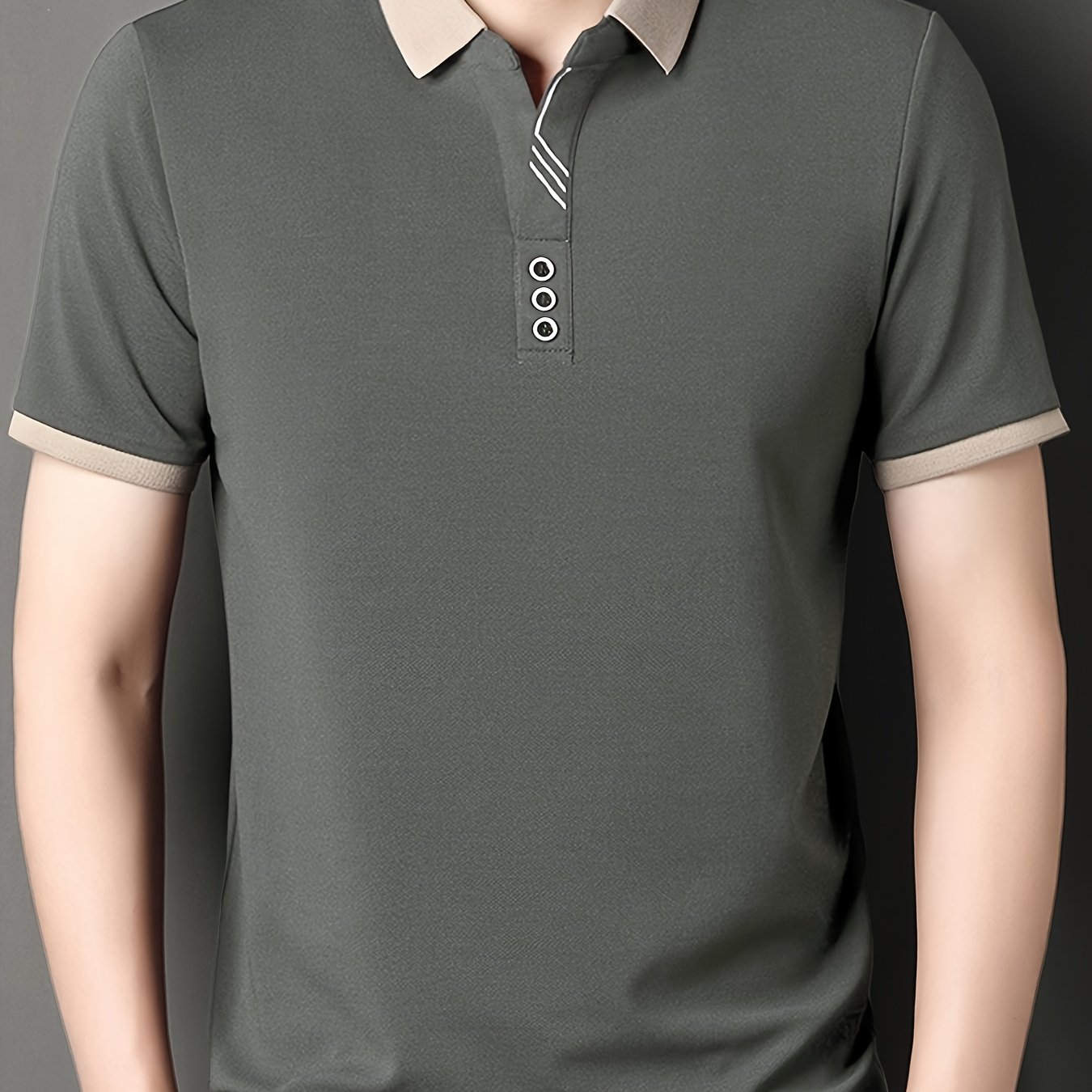 TEMU Chemise Décontractée à Manches Courtes pour Hommes, Col Ciseaux et Impression par Transfert Thermique, pour le et les Sports Air