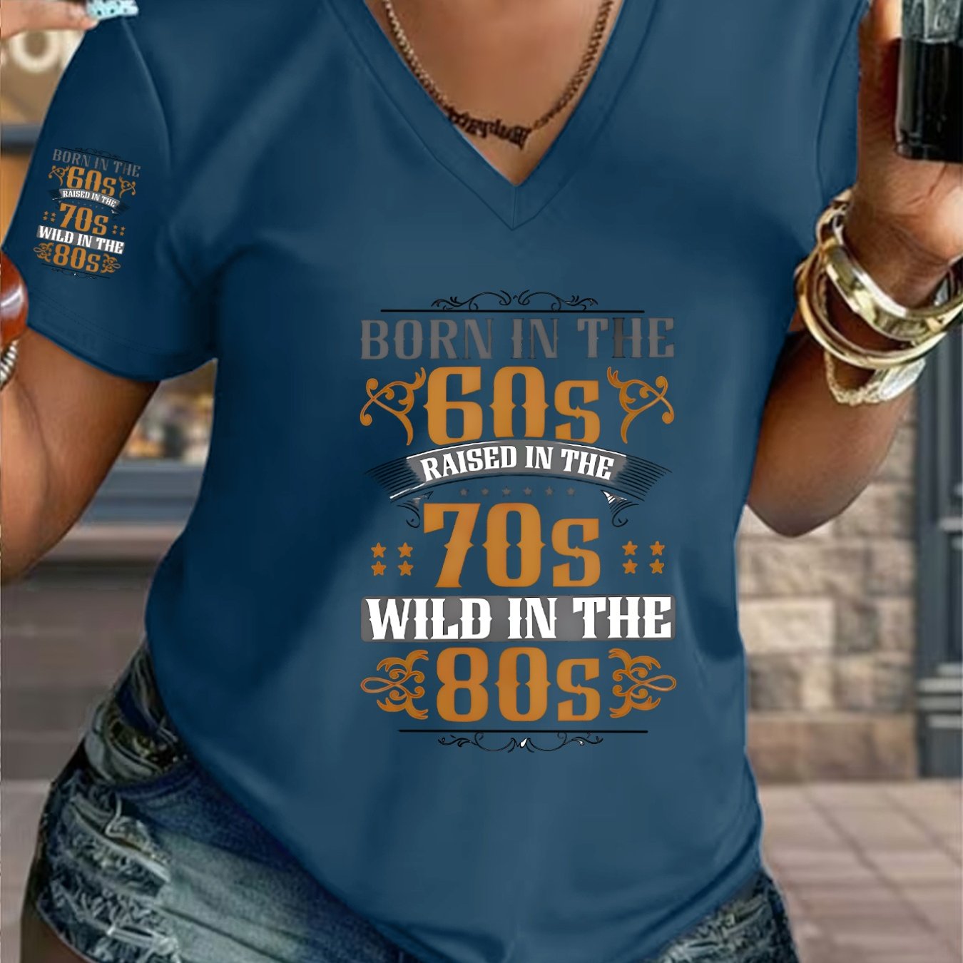 TEMU 1pc -neck T-shirt With 