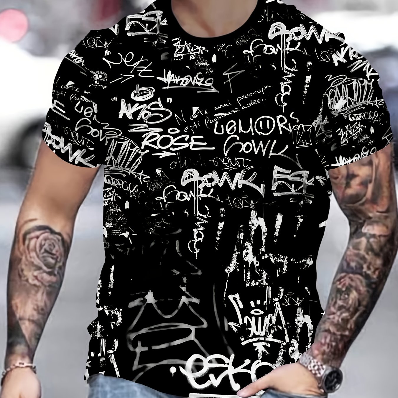 Image of Men's Novelty 3d - T-shirt - Short Sleeve Round Neck Casual Tee Suitable For Parties & Casual Attire - Machine Washable With 3d Technology