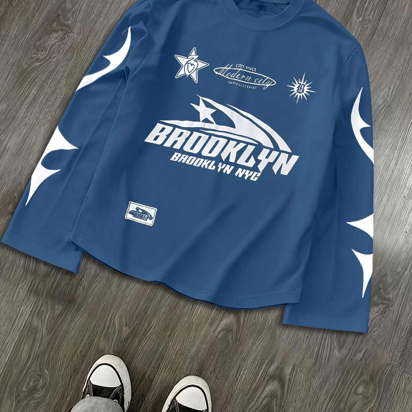 TEMU T-shirt à manches longues imprimé pour homme, haut décontracté à manches longues pour sports extérieurs printemps/automne
