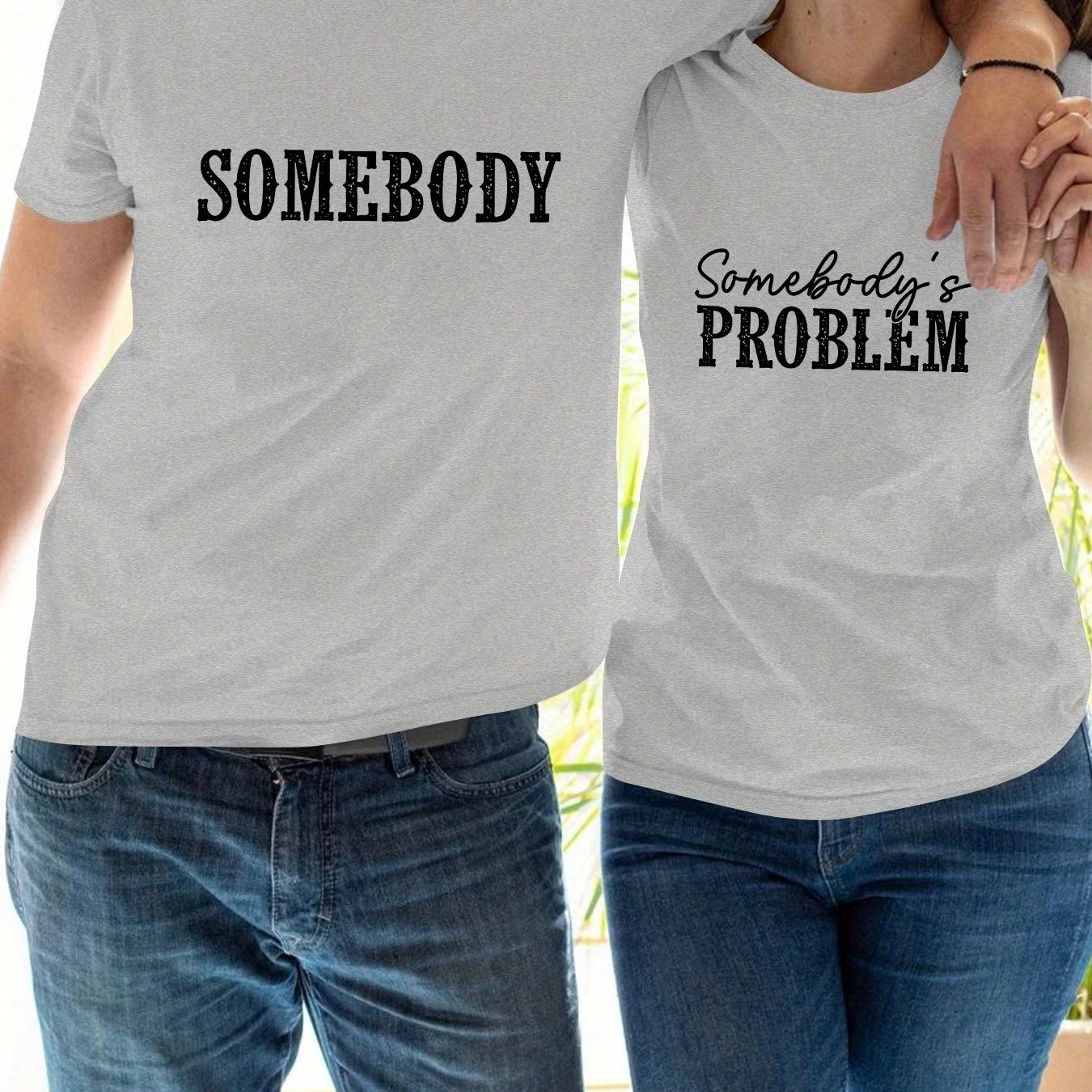 TEMU Men's And Women's Couple Style Printed Plus Size Summer Casual Elastic Short Sleeve Round Neck T-shirt