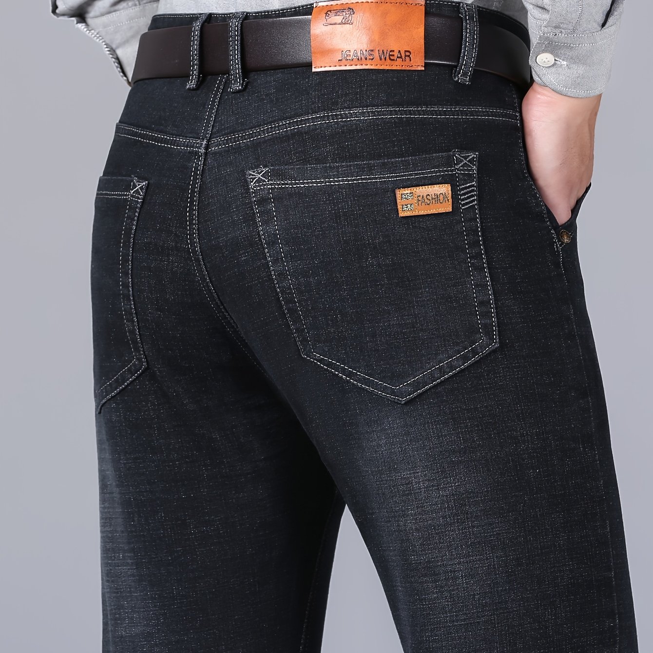 Classic Men's Blue Black Jeans Spring/autumn Style