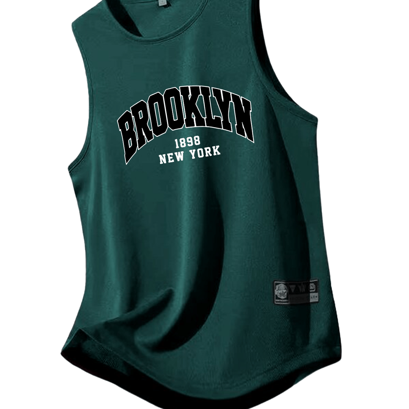 TEMU Men's Athletic Sleeveless Tank Top, Quick-dry Polyester Stretch Fabric, Breathable Fitness Running Shirt