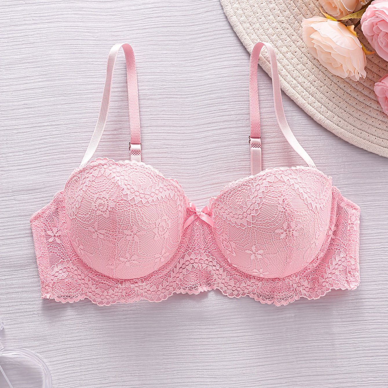 E-shop Europäische Amerikanische Push-Up Dessous, Halbschalen-Spitzen-BH gegen Hängen