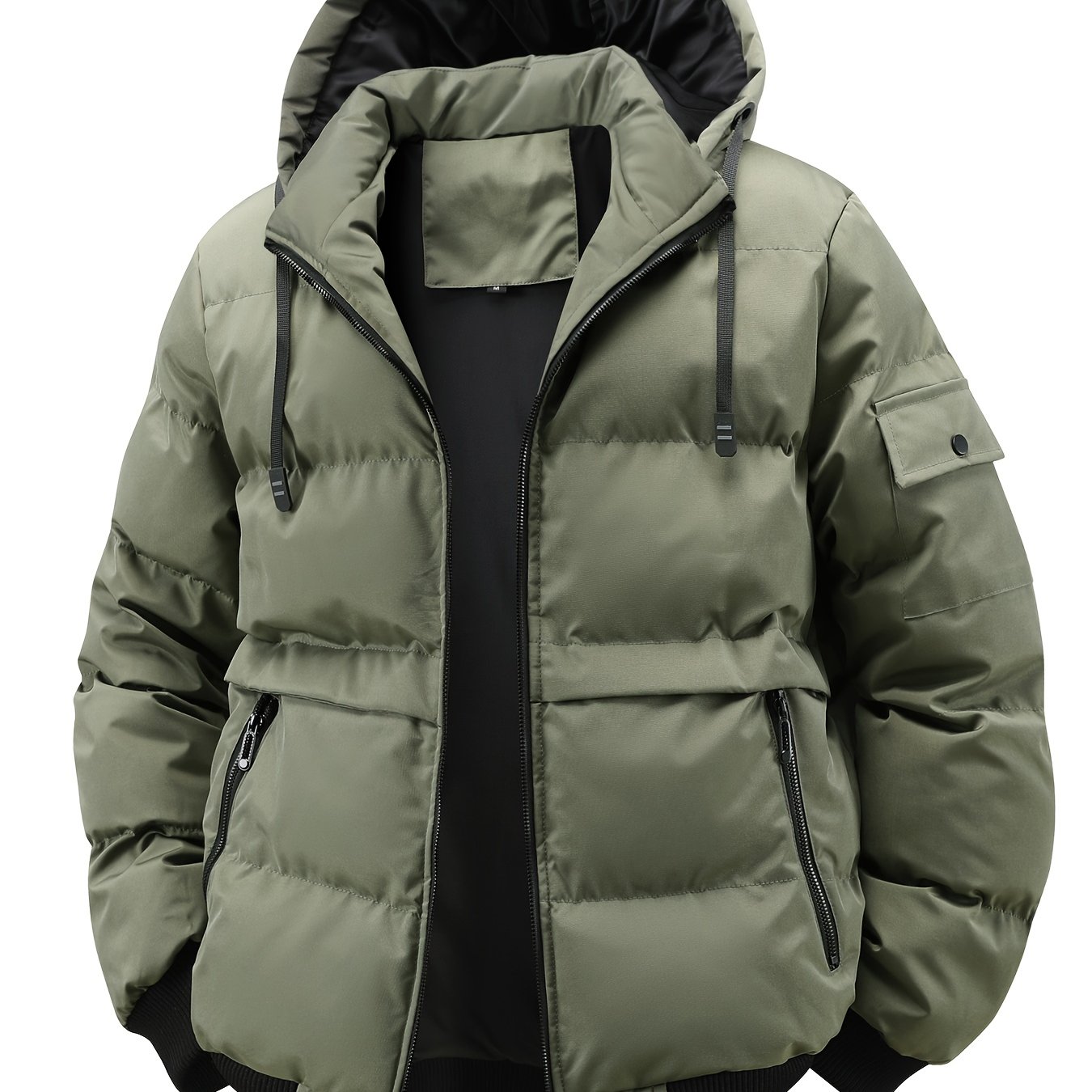 TEMU Giacca invernale casual con cappuccio, tasche maniche, giacca con cappuccio rimovibile, cappotto da - per lo sci