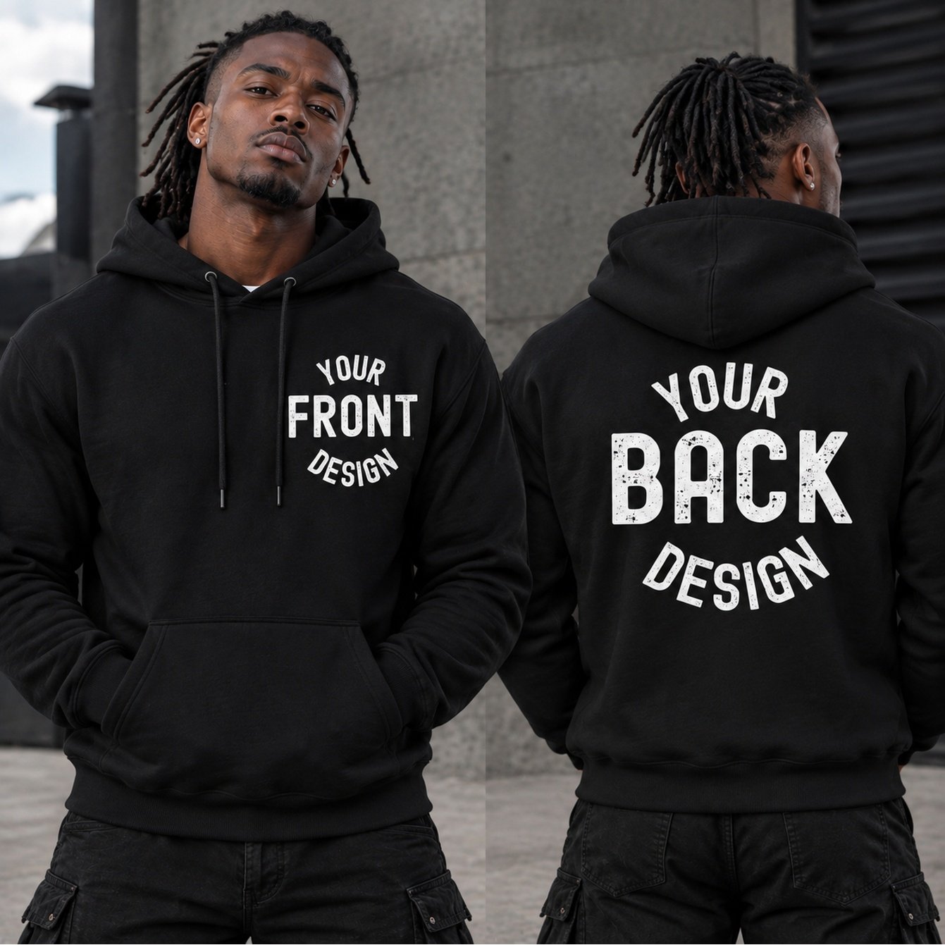 Image of Custom Double-sided Hooded - Personalized Logo/text/design Suitable For Family Reunion Hoodies, Uniforms, Promotional Gifts, Machine Washable Hoodie Gift For Parties & Events