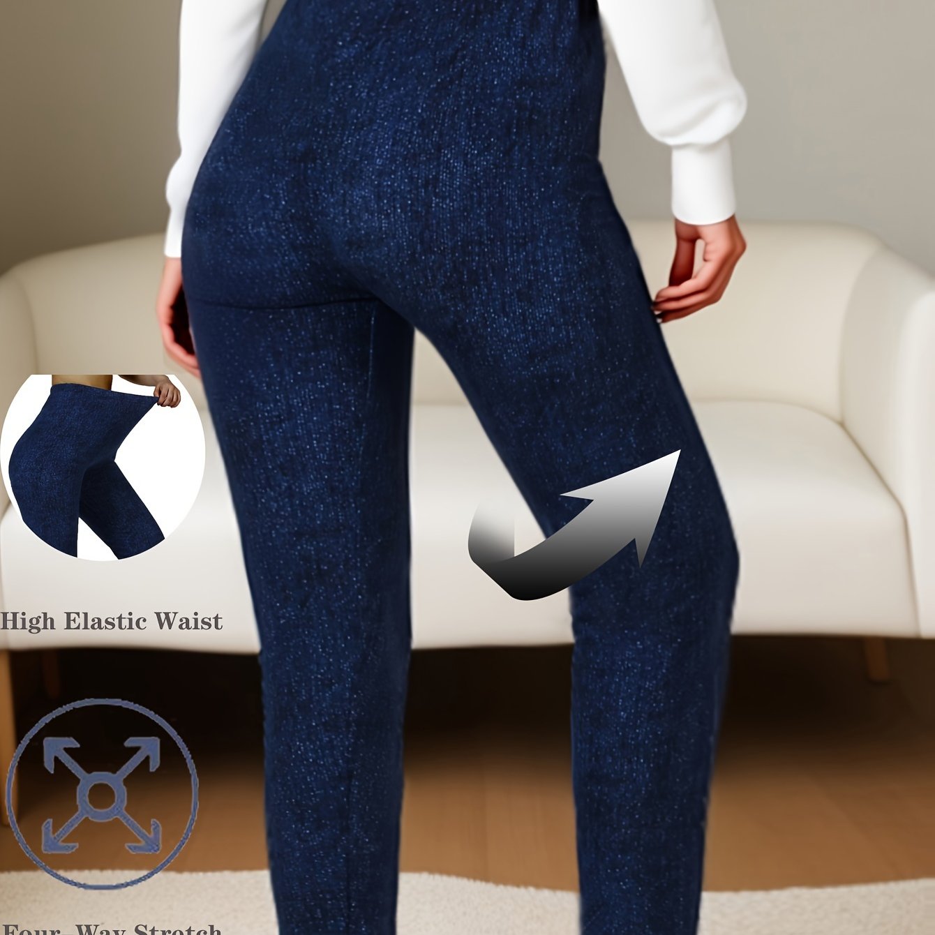 TEMU Plus Size, Plus Size Y Leggings Women Soft Tights Outfits Pants Hemp Dot Color High Waisted Wear Trousers