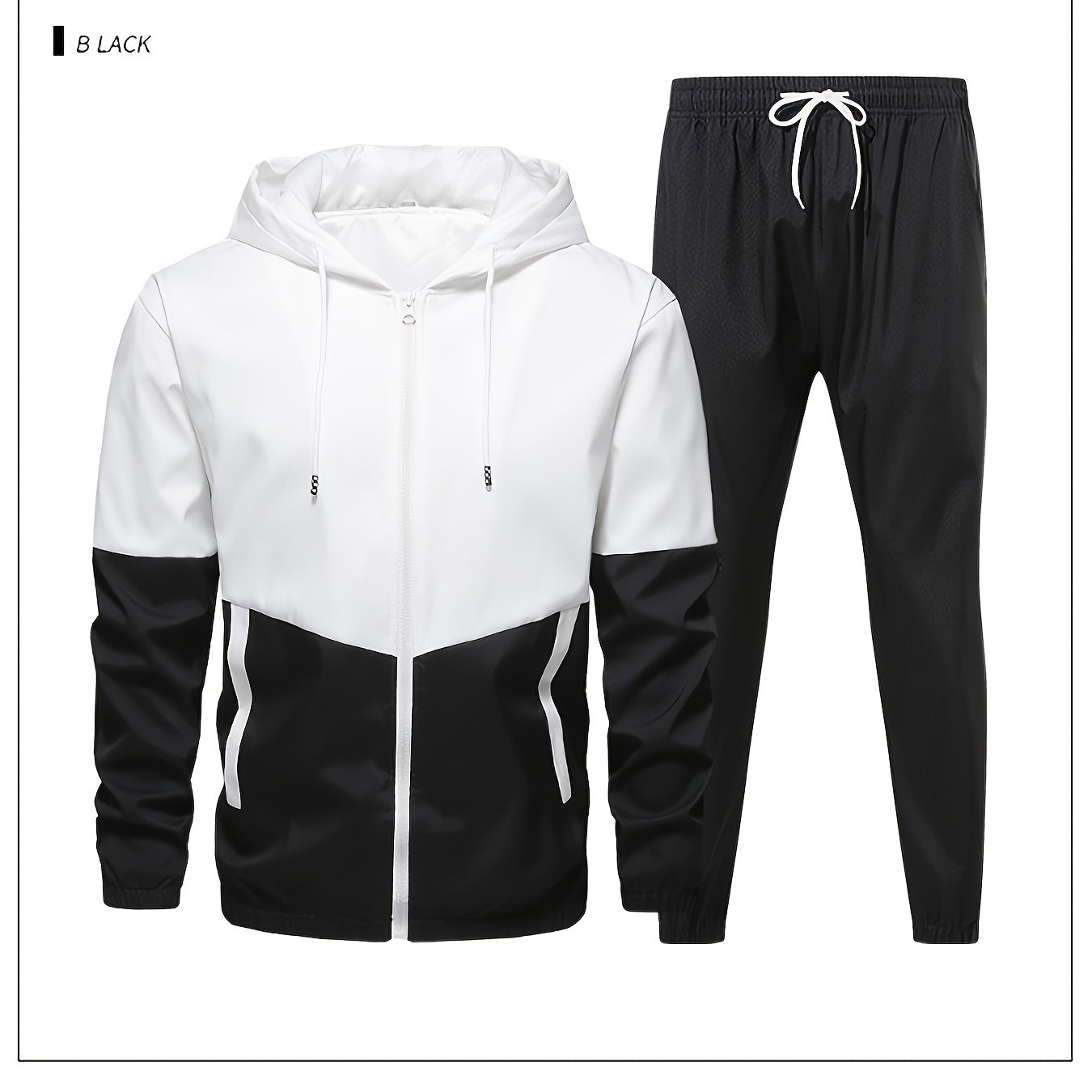TEMU 2026 's Sportswear Set, Color-block Jacket With Long Pants And Cardigan Sweatshirt, Casual For Running, Fitness, And , Versatile And Stylish,