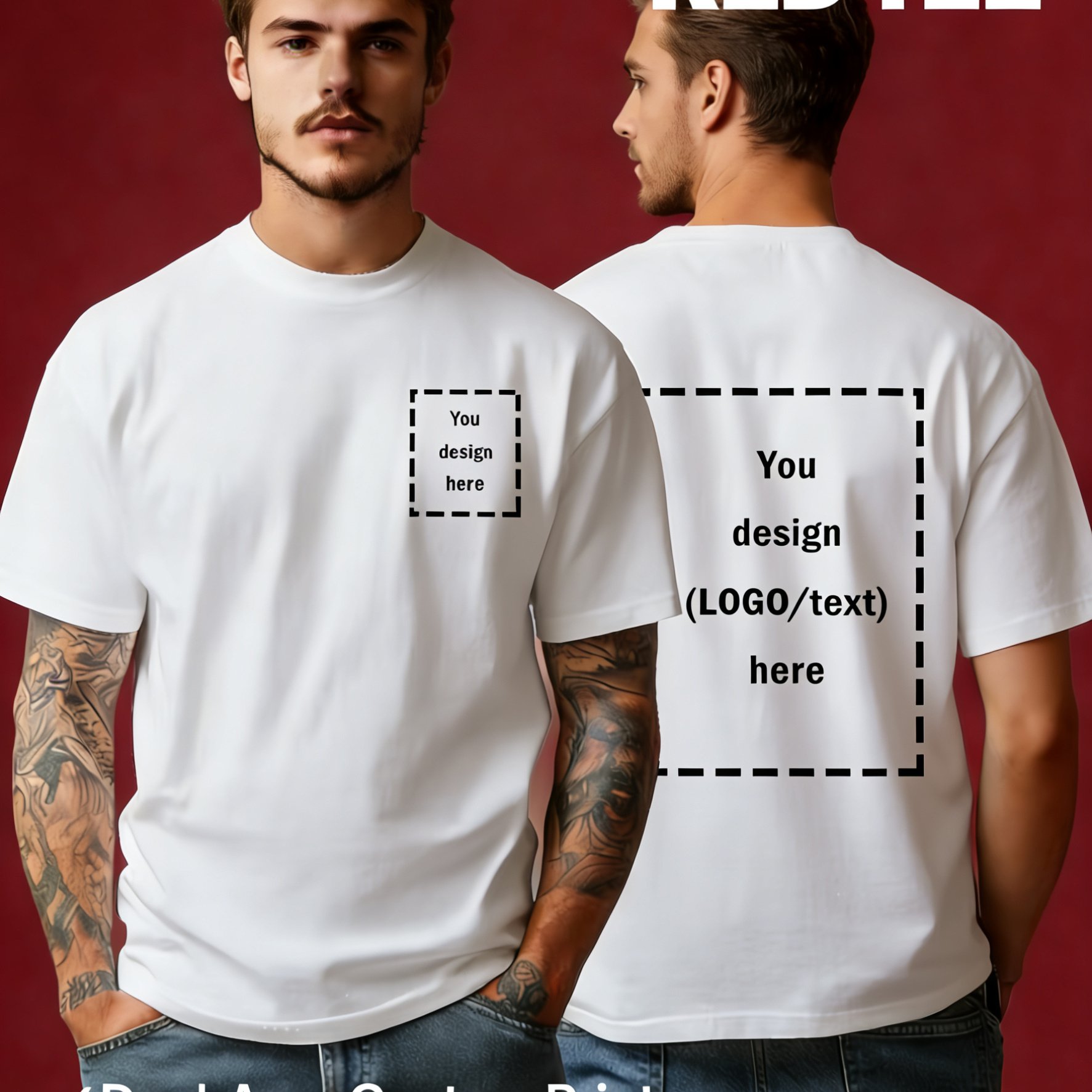 TEMU T-shirts personnalisés | Impression de photos, selfies et logos. , respirants, unisexes et toutes . Idéal pour les couples, les tenues d'équipe,
