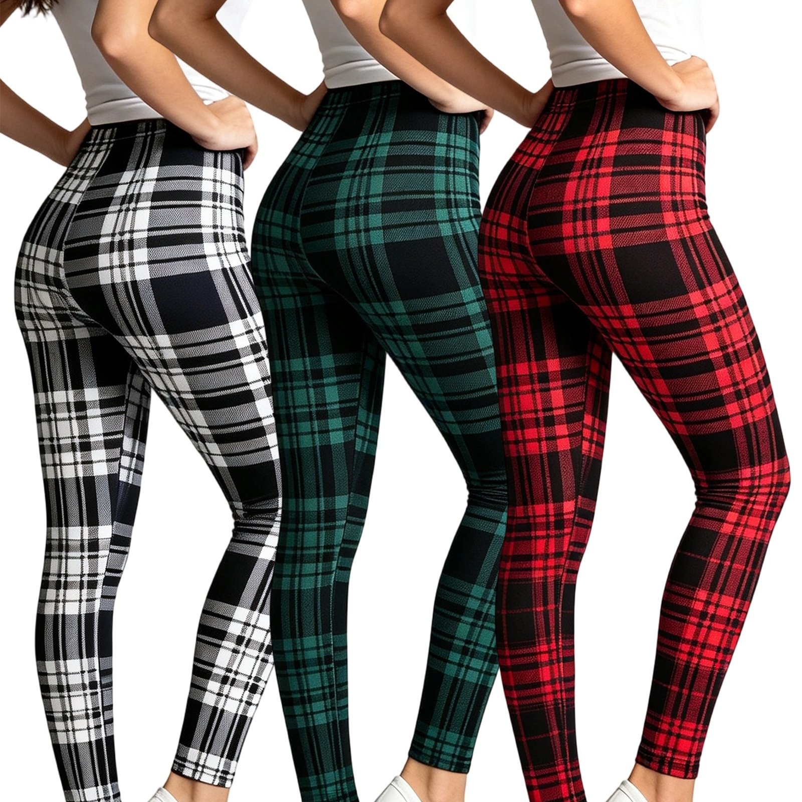 TEMU 3pcs Classic Print Women's Fashion Stretchy Leggings, Soft And Breathable Athletic Casual Ankle Pants, Comfortable Sports Yoga Long Pants