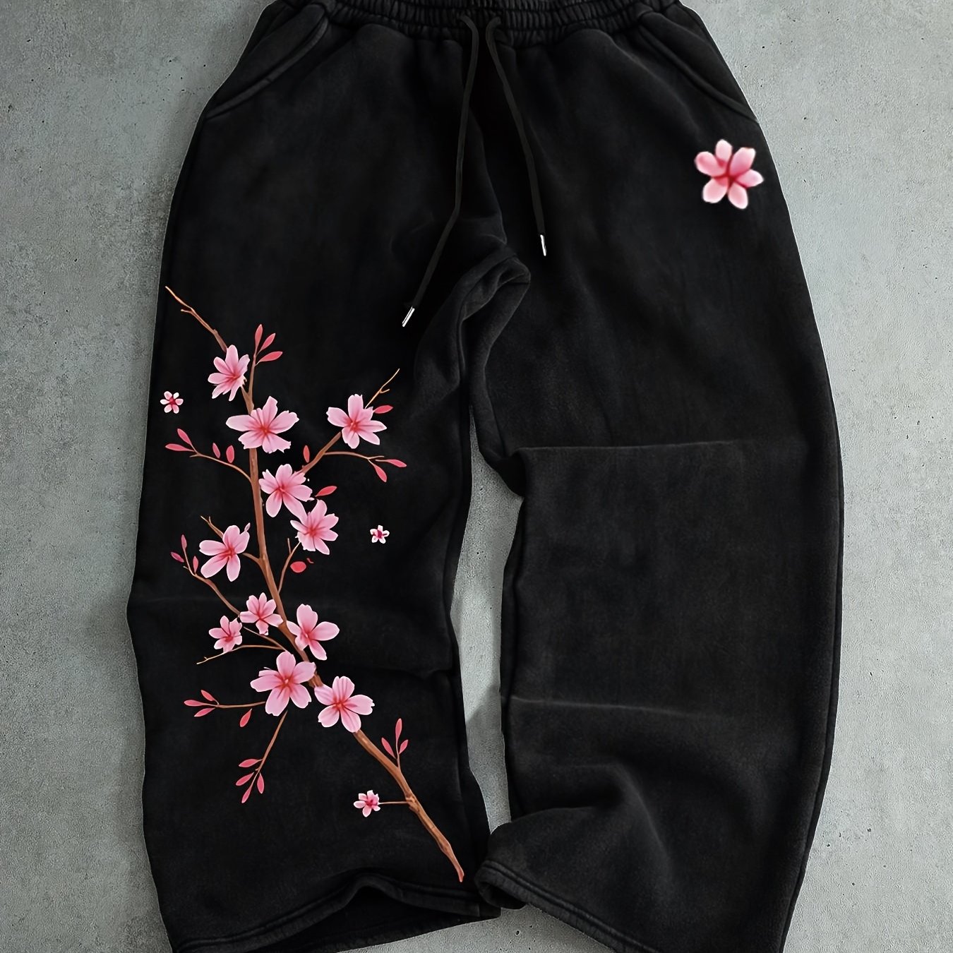 TEMU Pantalon de sport décontracté long pour homme, pantalon de survêtement à imprimé motif , pantalon décontracté à jambes larges avec cordon de
