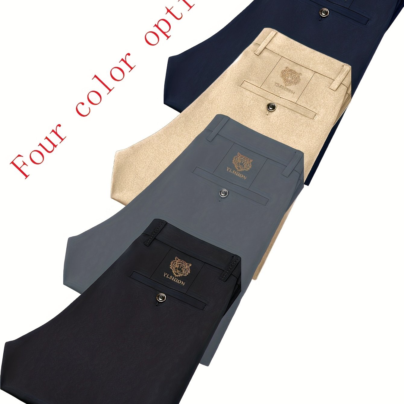 TEMU 4pcs Set Of Men's Dress Pants For Casual , Essentials
